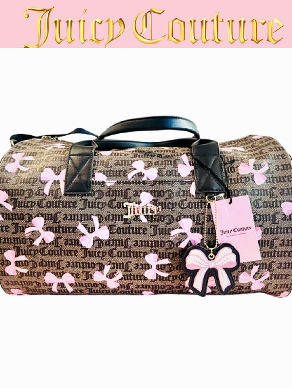 Juicy Couture Simply Sweet Monogram & Bow Weekender Bag